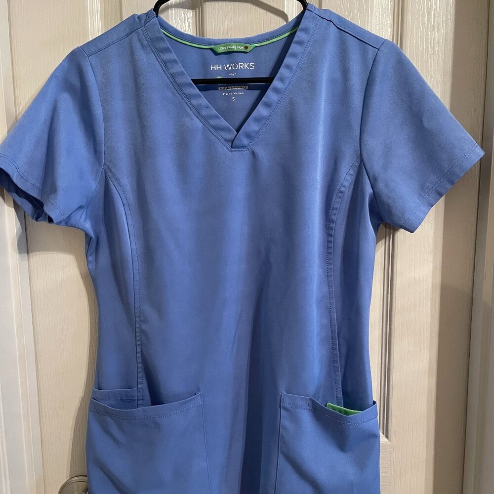 HH Works Scrub Top Ceil Blue Women's Small